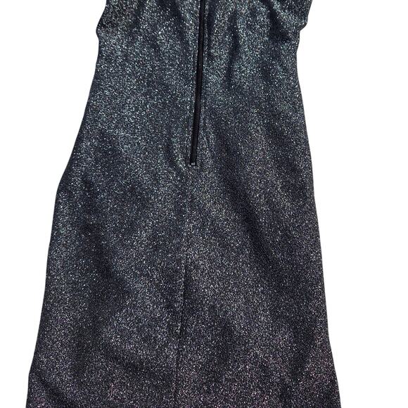 Windsor black & silver shiny cocktail above knee dress size M - Picture 10 of 11